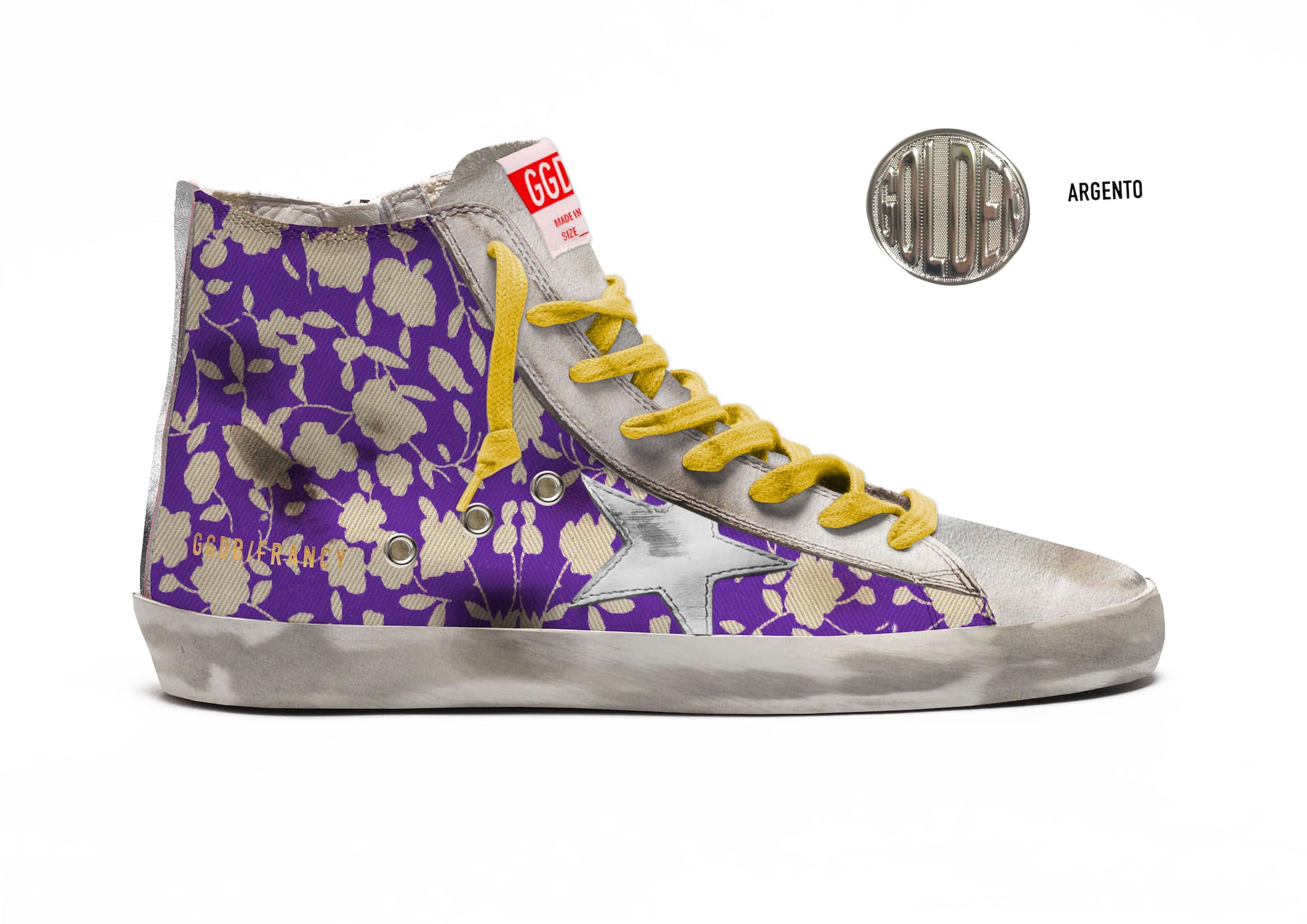 Women | Francy Ltd Sneakers Canvas with Floral Pattern | White Purple Flowers x White - Image 2