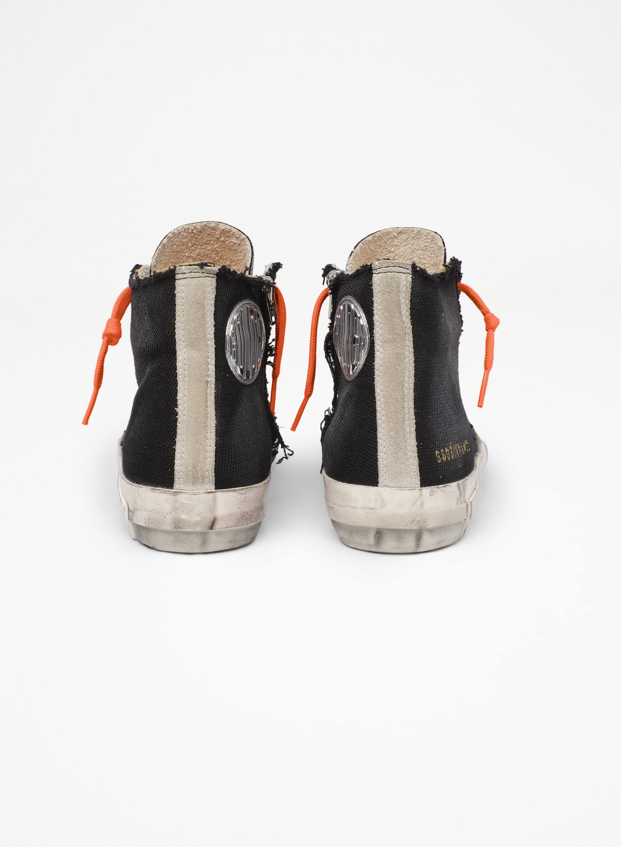 Women | Francy Penstar Black Canvas with Crystal Tongue & Laminated Star | Black x Silver x Ice - Image 2