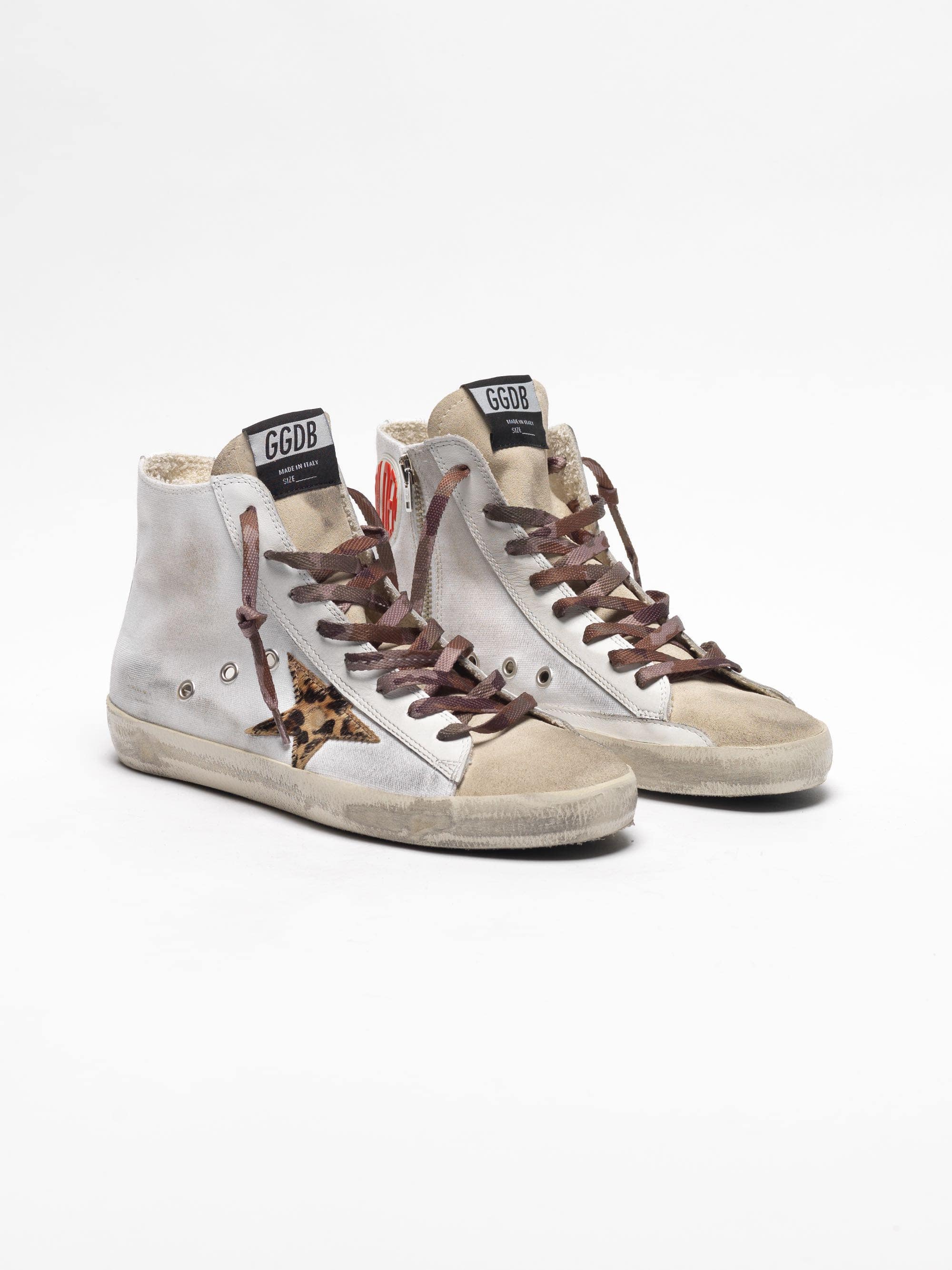 Women | Francy Sneakers White Canvas Whit Animalier Star & Camouflage Laces - Image 7
