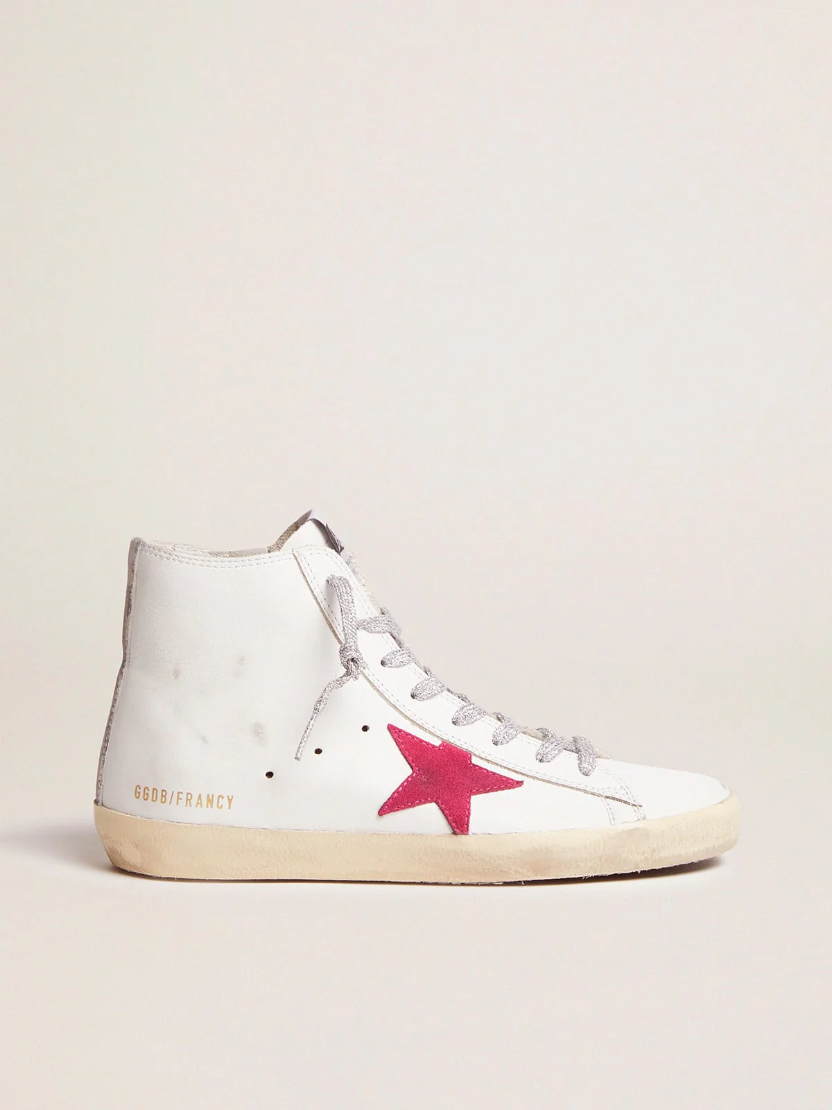 Women | Francy Sneakers with Red Star & Camouflage Insert | White x Black Camouflage x Orchid Pink - Image 3