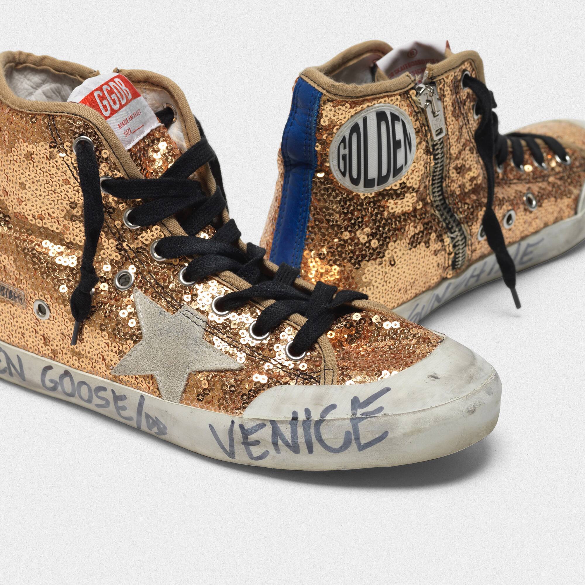 Women | Francy Sneakers with Sequins & Handwritten Lettering On The Outsole