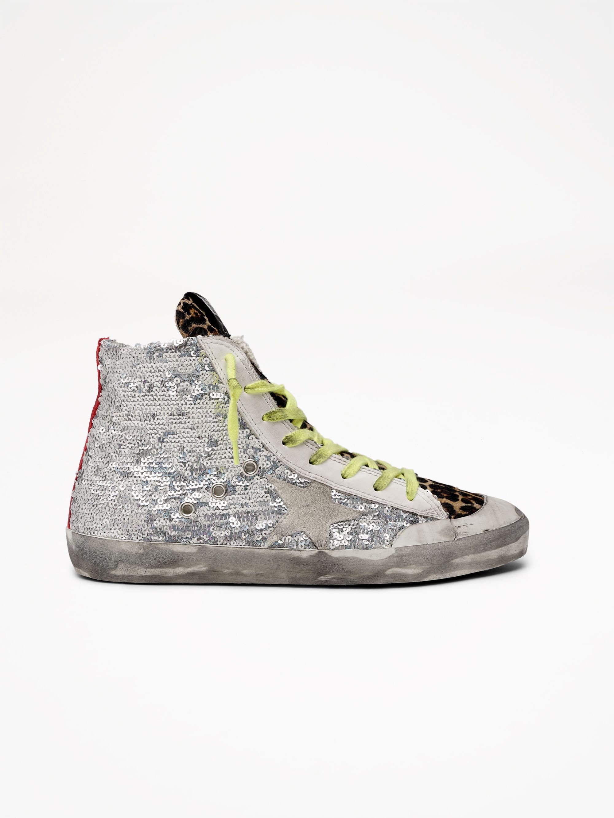 Women | Francy Sneakers with Silver Sequins & Leopard-Print Pony Skin - Image 6