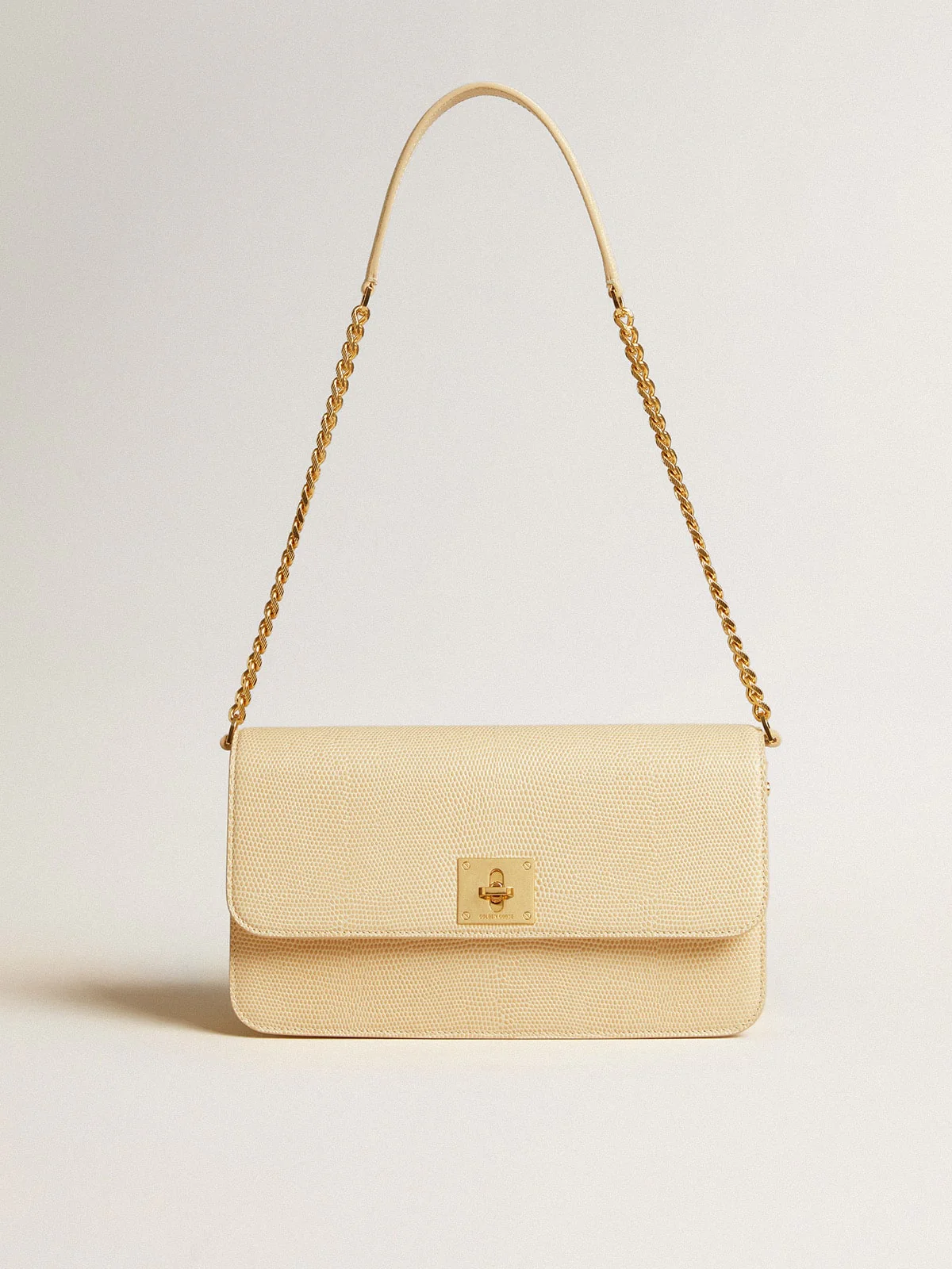 Women | Gioia Bag Vanilla-Colored Sheepskin Leather with Gold Details | Vanilla - Image 12