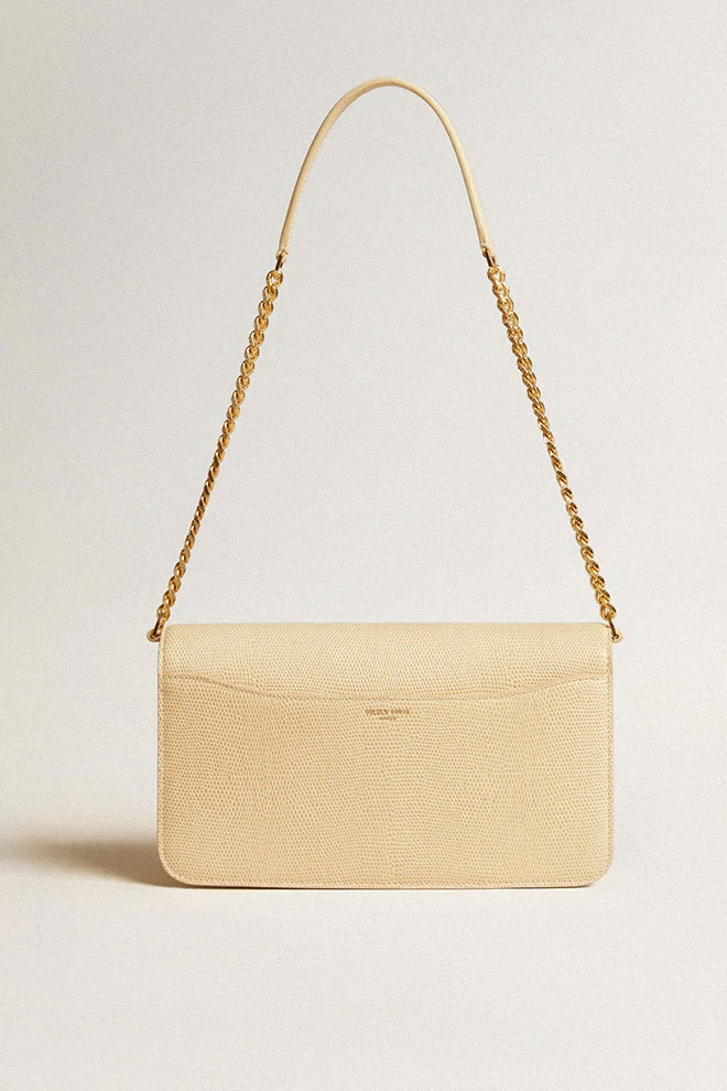 Women | Gioia Bag Vanilla-Colored Sheepskin Leather with Gold Details | Vanilla - Image 14