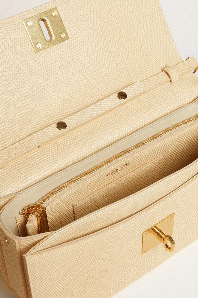 Women | Gioia Bag Vanilla-Colored Sheepskin Leather with Gold Details | Vanilla - Image 8
