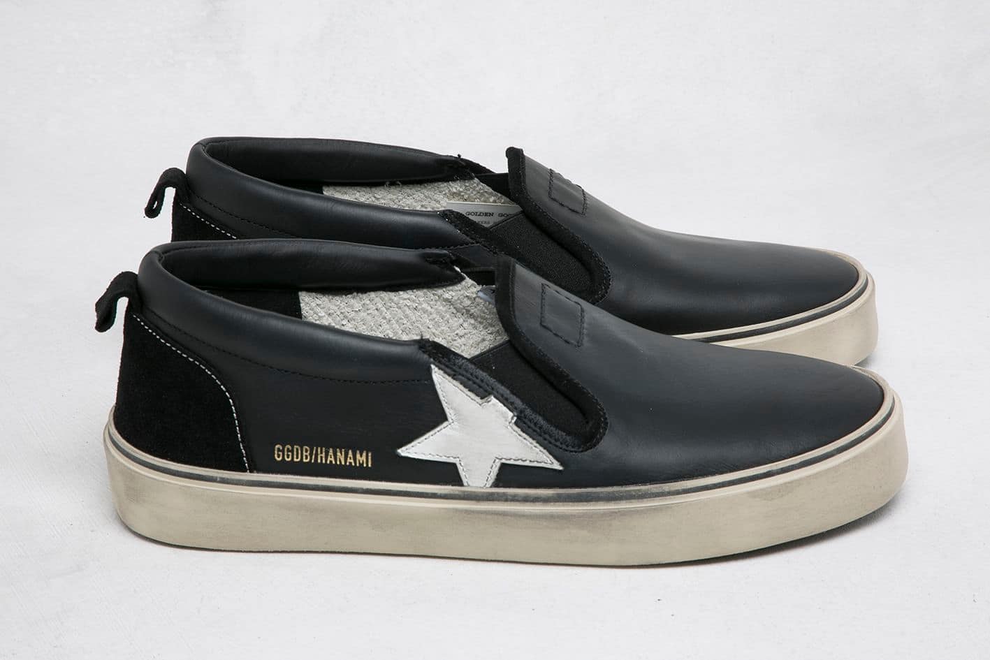 Women | Hanami Black Leather Sneakers with White Star - Image 2