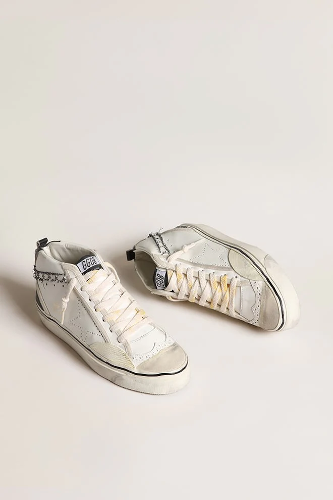 Women | Hi Mid Star Lab with Perforated Star & Flash with Cut-Out Stars | White x Black - Image 3