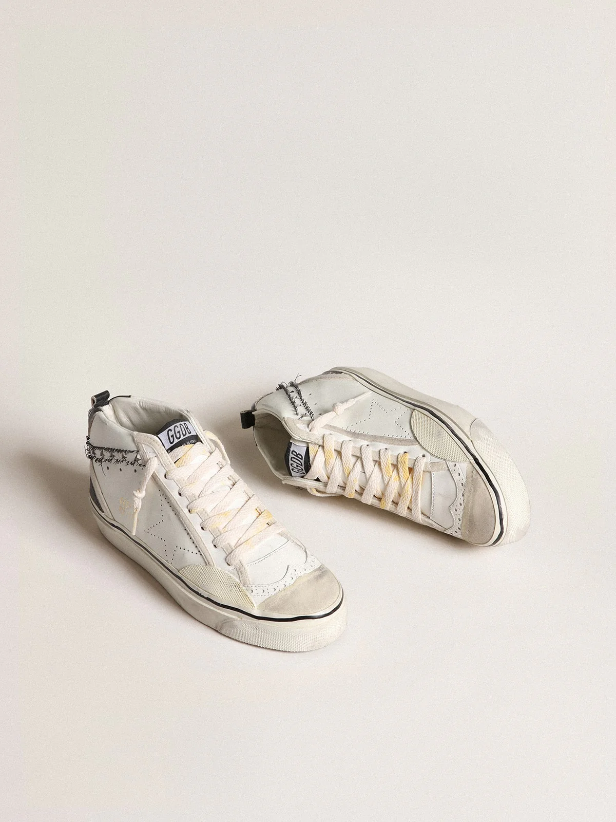 Women | Hi Mid Star Lab with Perforated Star & Flash with Cut-Out Stars | White x Black - Image 5