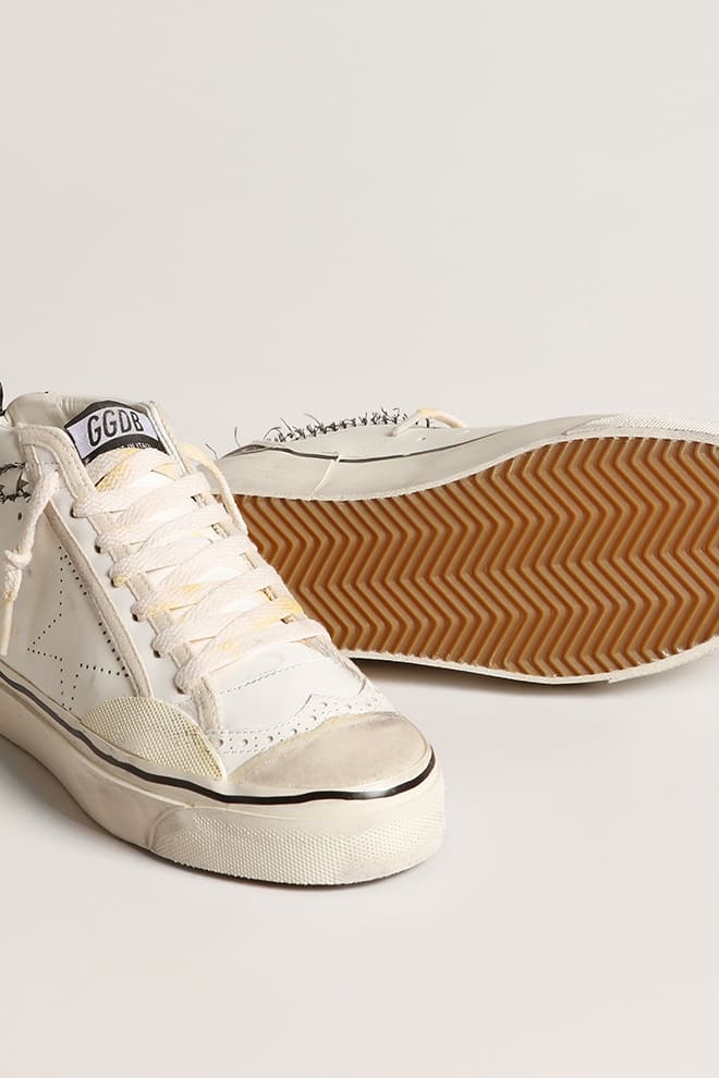 Women | Hi Mid Star Lab with Perforated Star & Flash with Cut-Out Stars | White x Black - Image 6