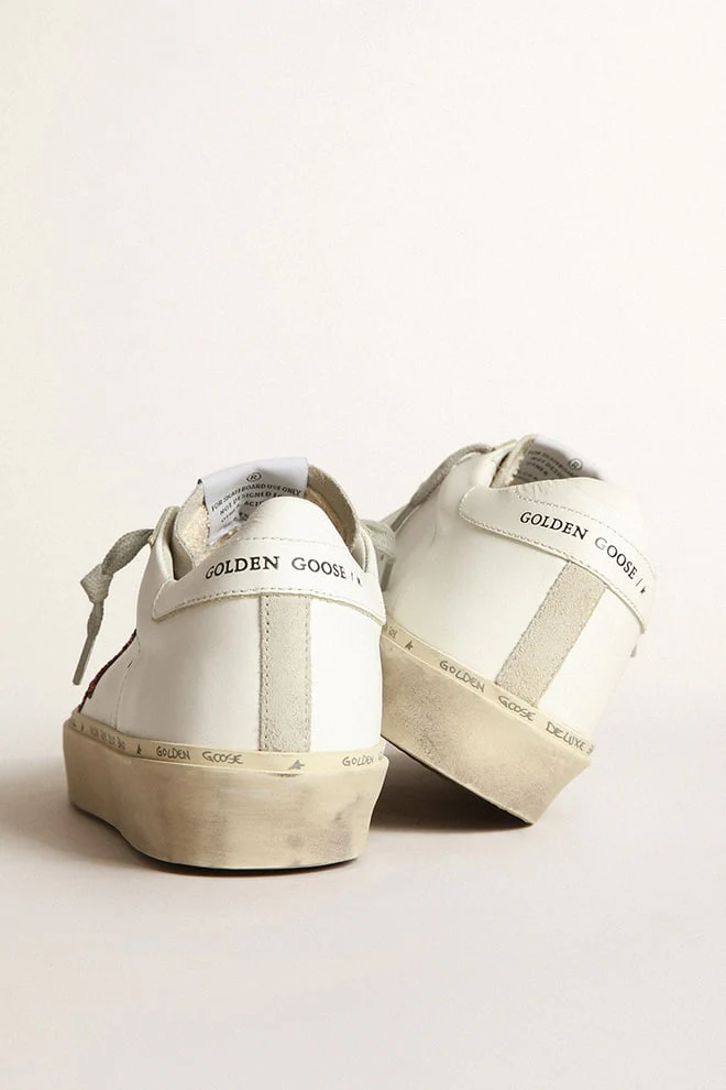 Women | Hi Star Leather Upper Glitter Star Suede Tongue | White x Ice x Red - Image 2