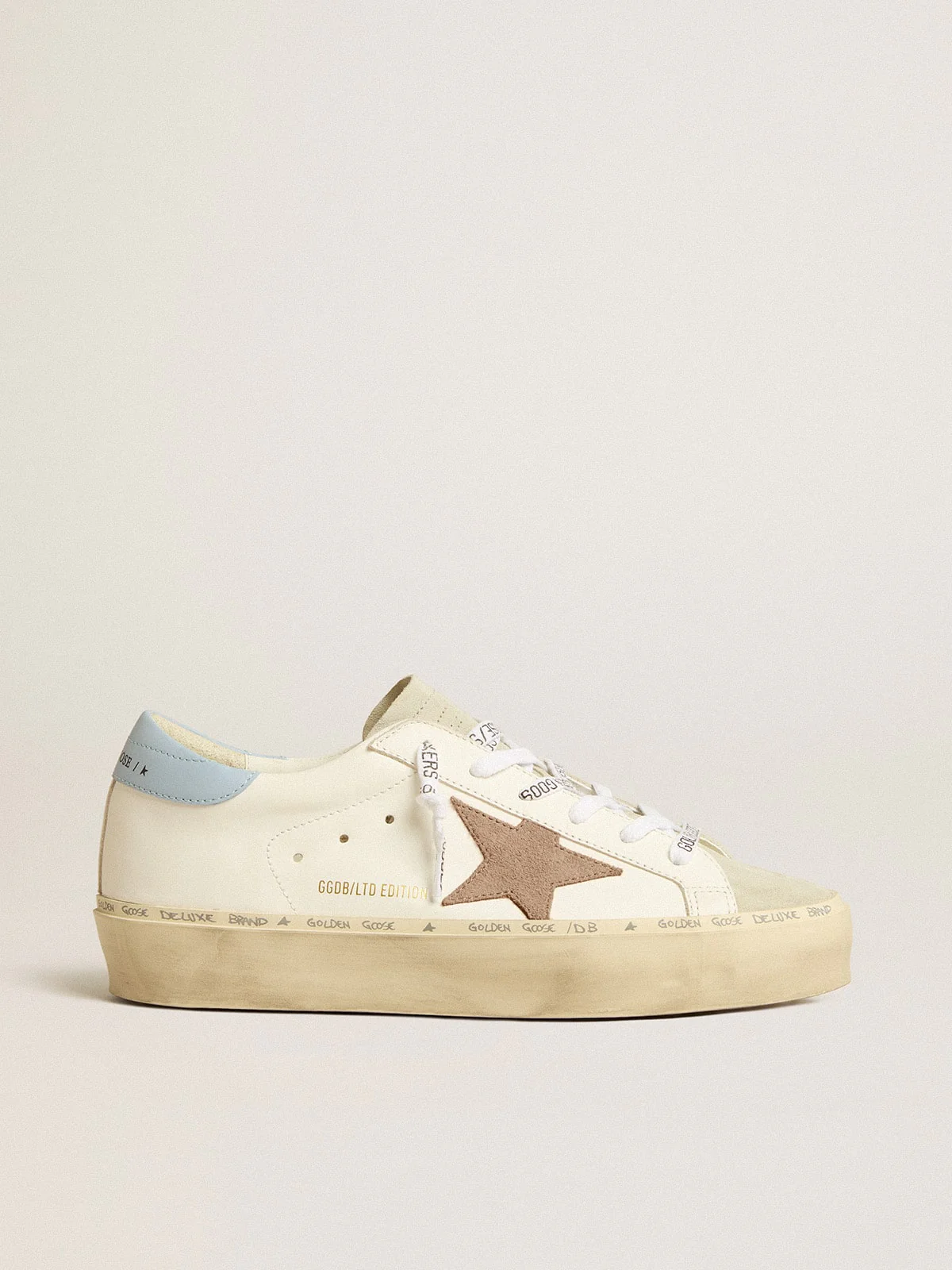 Women | Hi Star Ltd with Pink Suede Star & Light Blue Leather Heel Tab | White x Ice x Antique Pink x Light Blue - Image 6