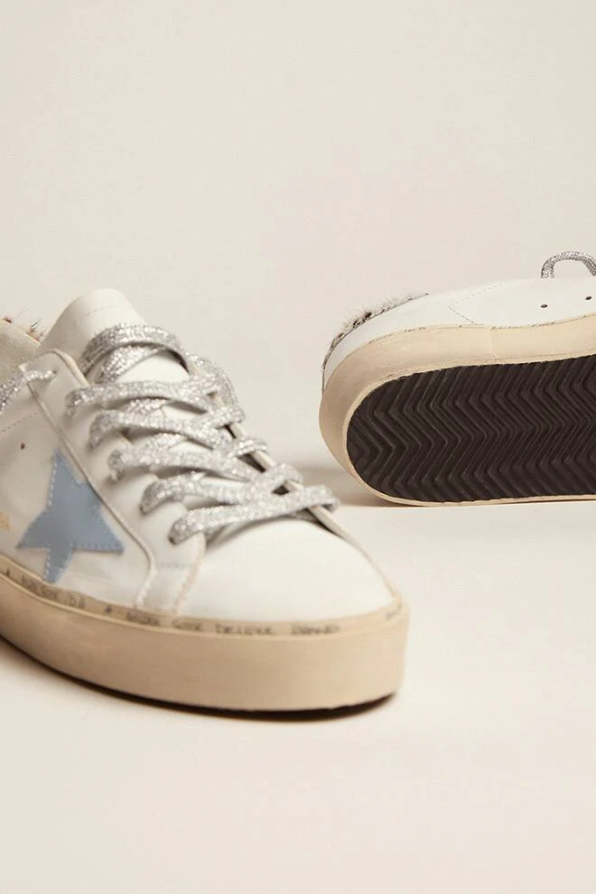 Women | Hi Star Sneakers White Leather with Light Blue Star & Leopard Pony Skin Heel Tab | White x Powder Blue x White Black Crem Leo - Image 3