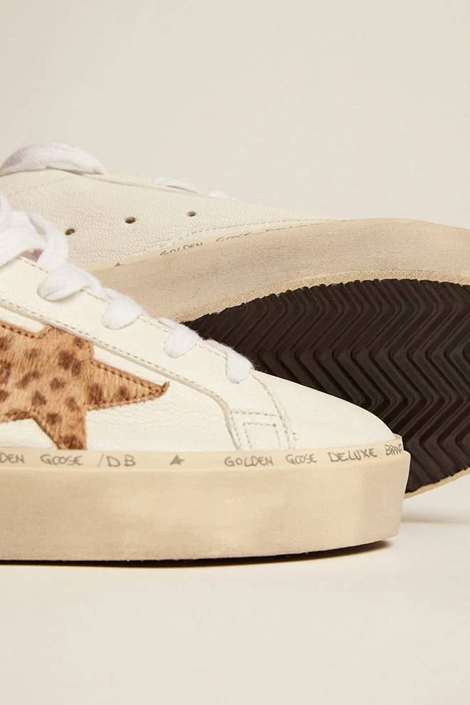 Women | Hi-Star White Leather with Cream Light Brown Giraffe Star | White x Cream Light Brown Giraffe x Sand - Image 7