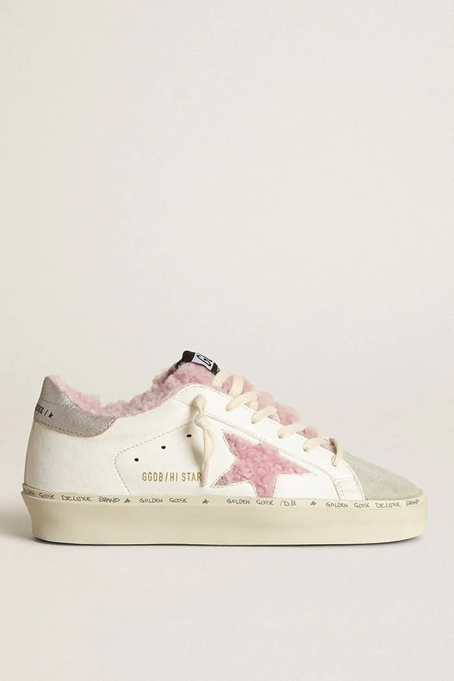 Women | Hi Star White Nappa with Pink Shearling Star & Lining | White x Ice x Antique Pink x Nude - Image 3