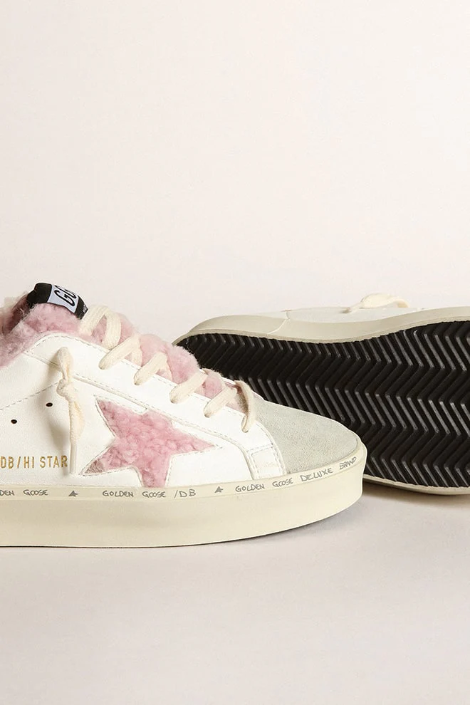 Women | Hi Star White Nappa with Pink Shearling Star & Lining | White x Ice x Antique Pink x Nude - Image 4
