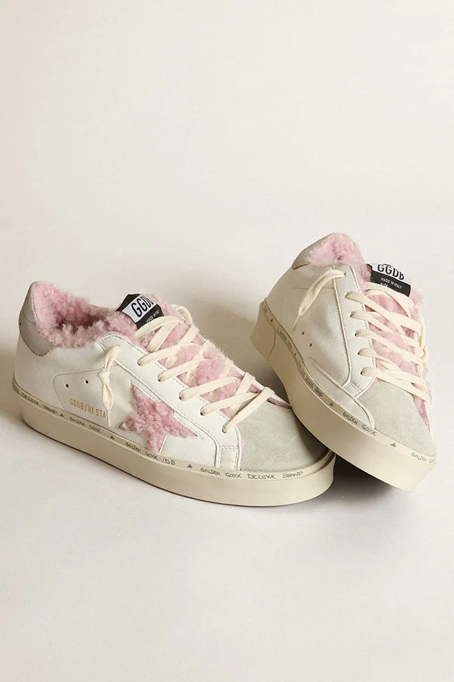 Women | Hi Star White Nappa with Pink Shearling Star & Lining | White x Ice x Antique Pink x Nude - Image 7