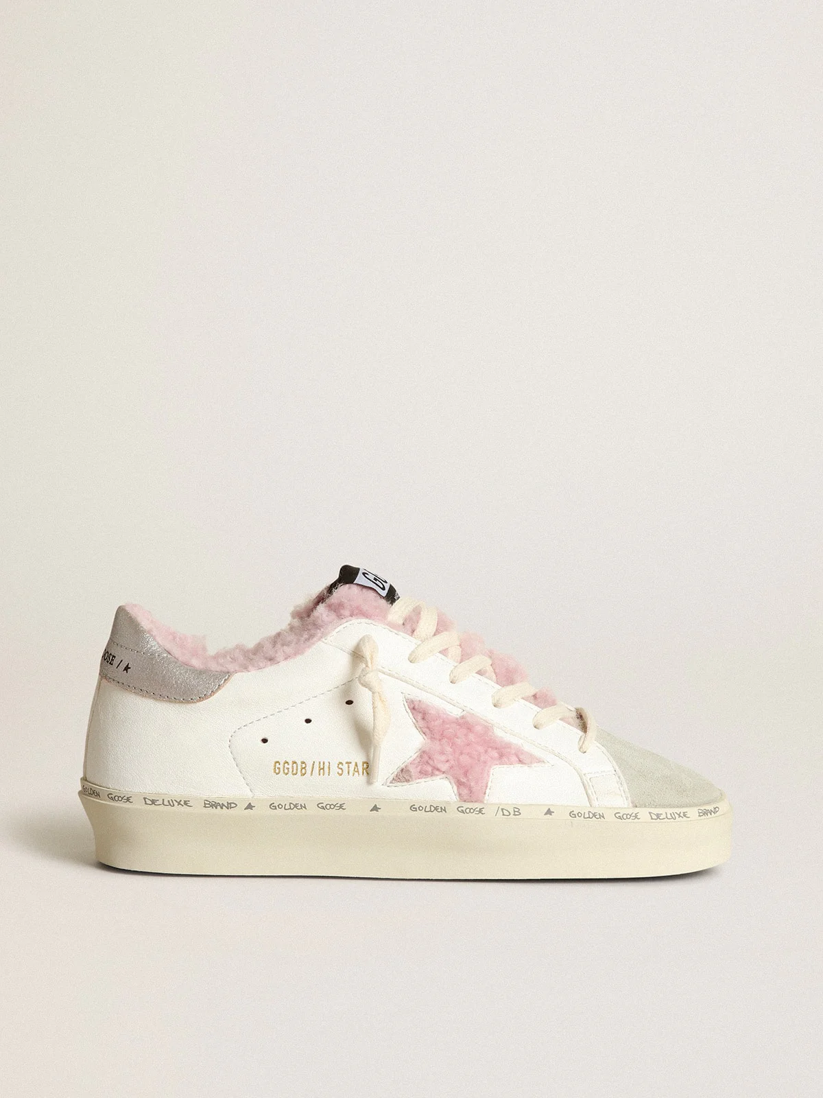 Women | Hi Star White Nappa with Pink Shearling Star & Lining | White x Ice x Antique Pink x Nude - Image 8