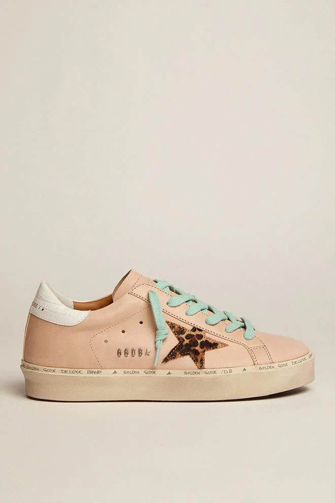 Women | Hi Star with Leopard Print Pony Skin & White Heel Tab | Dove Grey x Beige Brown Leo x White - Image 4