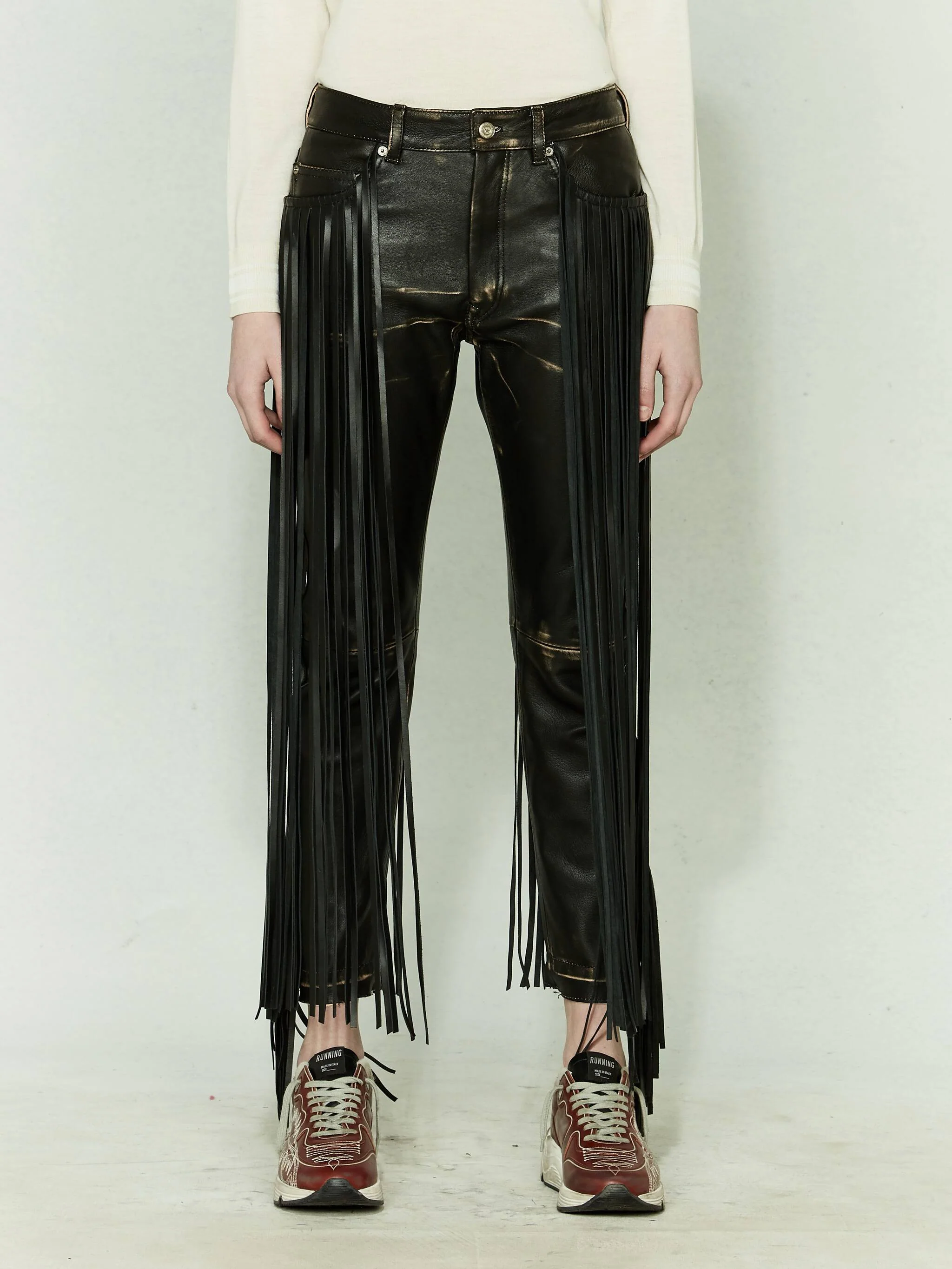 Women | Jolly Trousers Vintage-Look Nappa Leather with Fringe