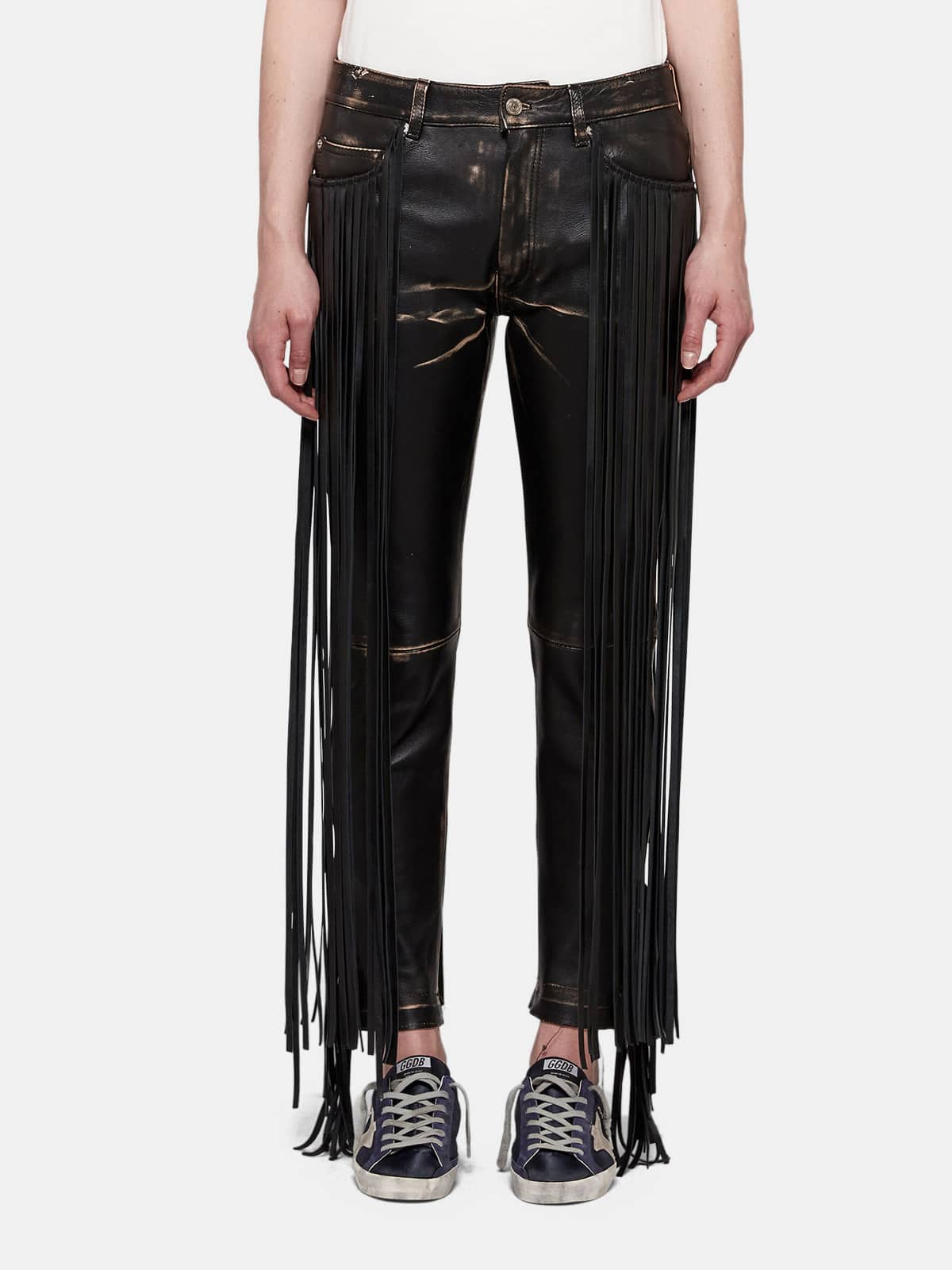 Women | Jolly Trousers Vintage-Look Nappa Leather with Fringe - Image 2