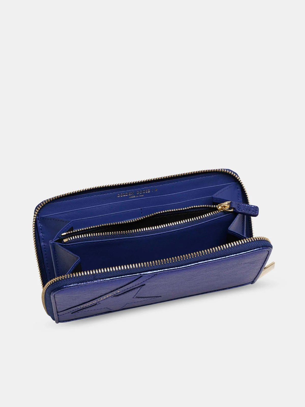 Women | Large Metallic Blue Star Wallet | Metallic Blue - Image 5