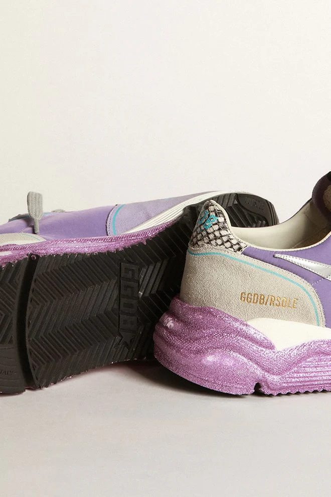Women | Lavender Running Sole Sneakers with Glittery Sole & Silver Star | Lavender x Lilac x Silver x Ice - Image 4