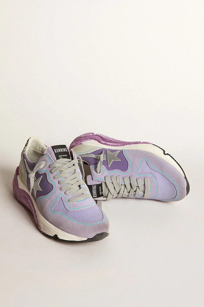 Women | Lavender Running Sole Sneakers with Glittery Sole & Silver Star | Lavender x Lilac x Silver x Ice - Image 5