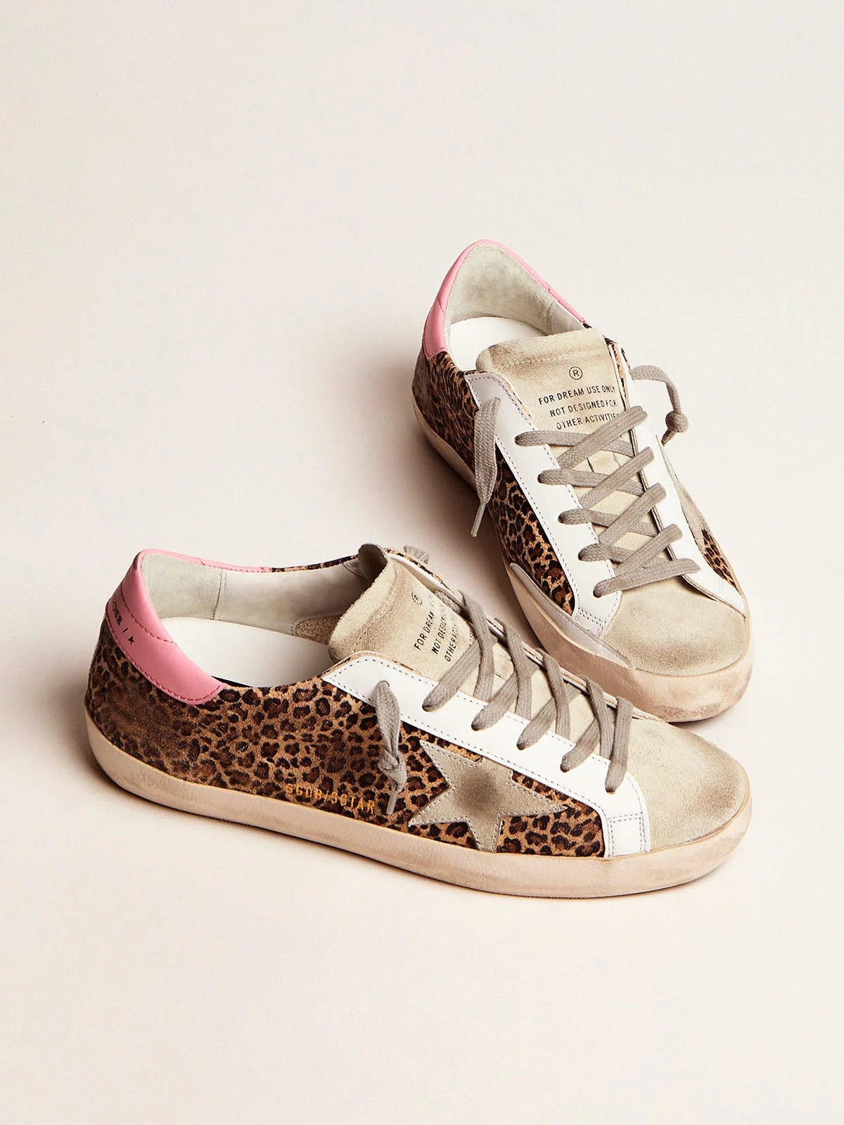 Women | Leopard-Print Suede Super-Star Sneakers | Beige Brown Leo x Ice x Pink - Image 3