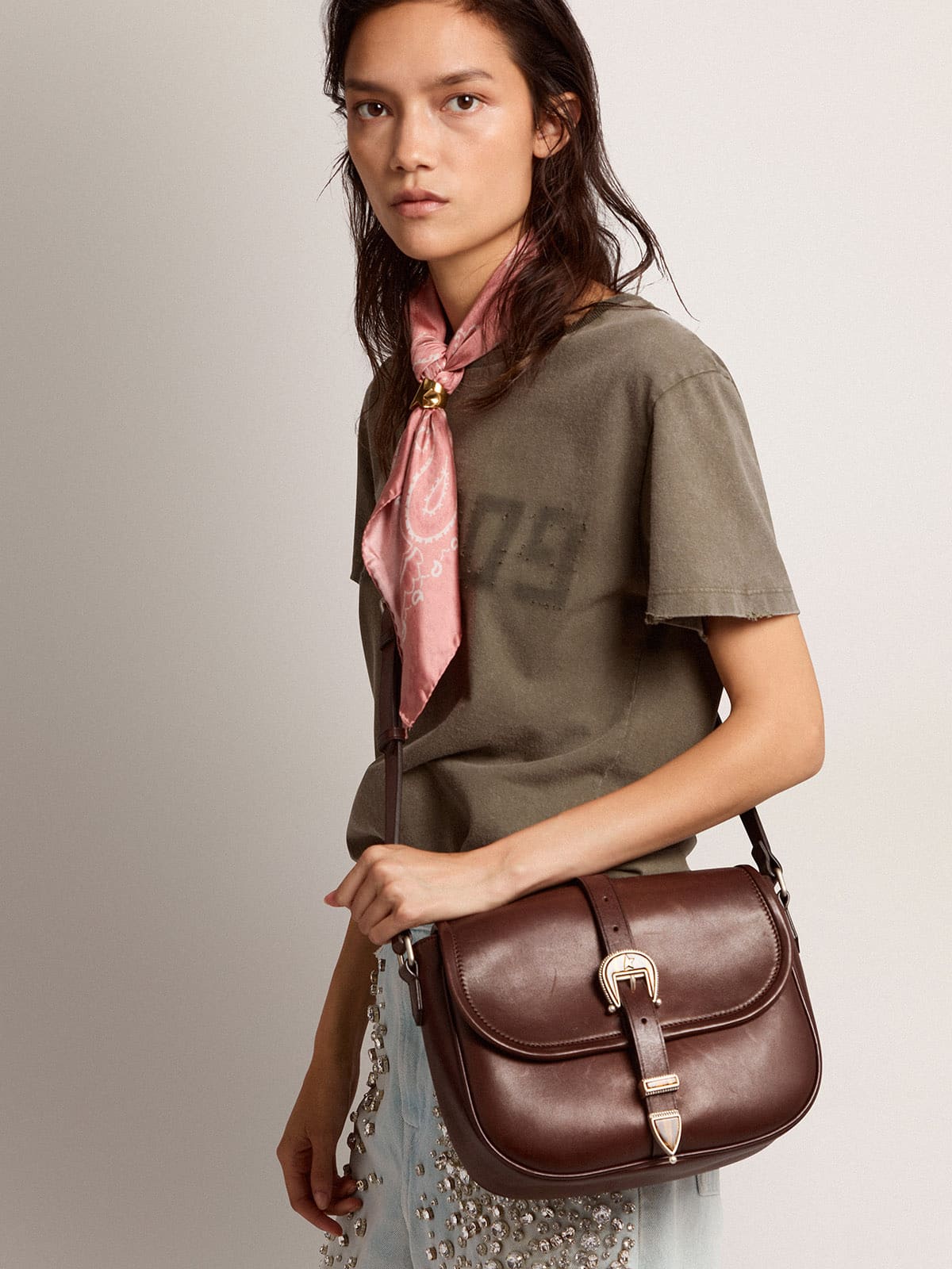 Women | Medium Rodeo Bag Dark Tan Leather | Testa Di Moro - Image 2