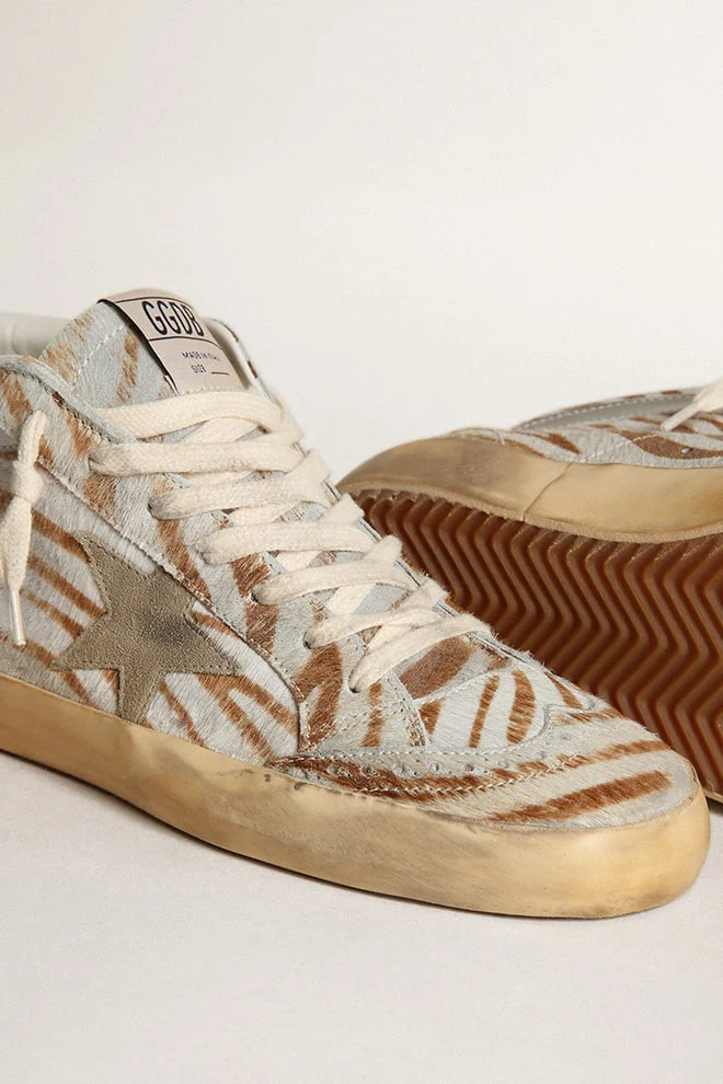 Women | Mid Star Beige Brown with Taupe Star & Honey Heel Tab | Beige Brown x Taupe x Silver x Honey - Image 6