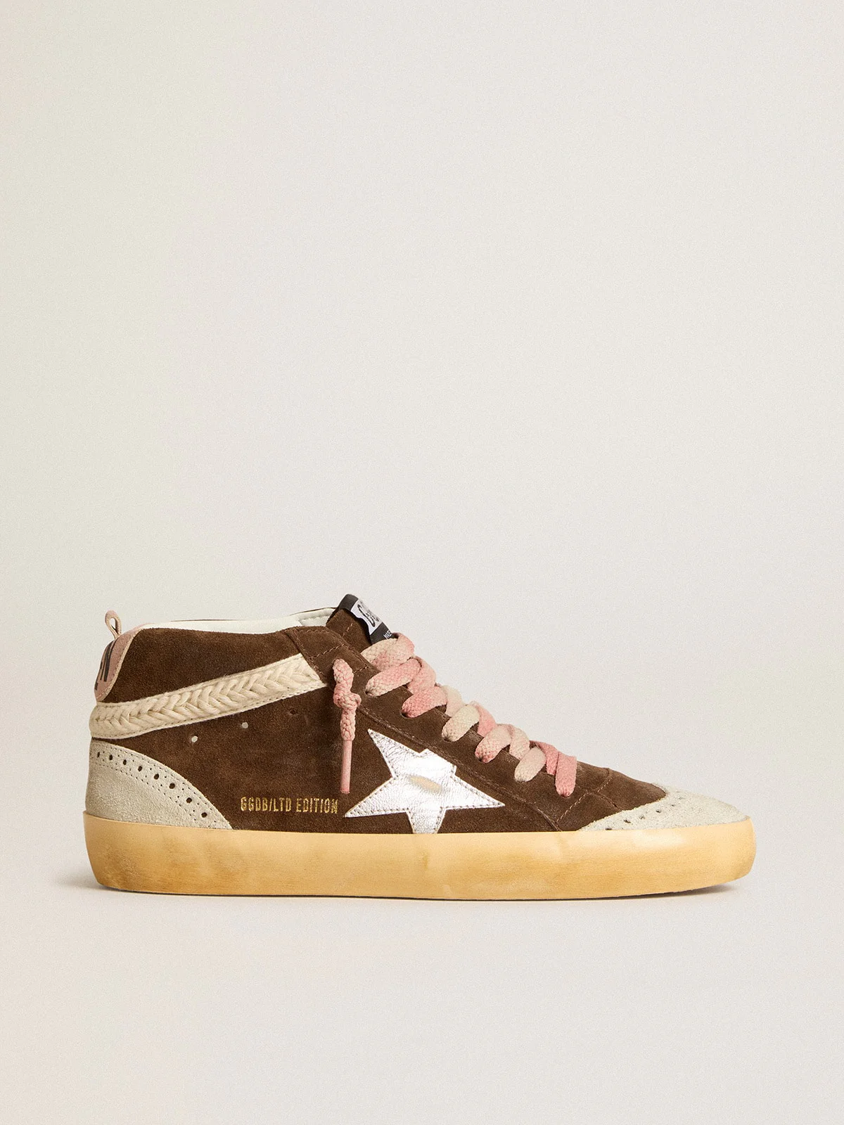 Women | Mid Star Ltd Brown Suede with Silver Nappa Leather Star & Cream Flash | Mustang x Ice x Silver x Buttercream x Ash Rose - Image 3