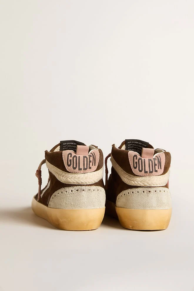 Women | Mid Star Ltd Brown Suede with Silver Nappa Leather Star & Cream Flash | Mustang x Ice x Silver x Buttercream x Ash Rose - Image 6