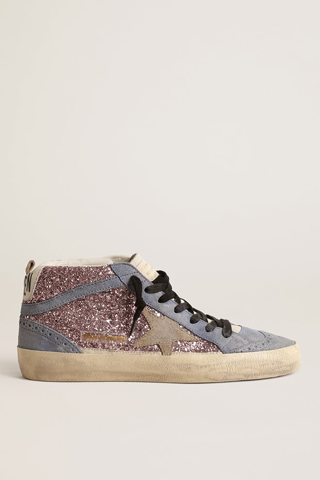 Women | Mid Star Ltd Lilac Glitter with Light Blue Suede Inserts | Lilac x Powder Blue x White x Taupe - Image 9