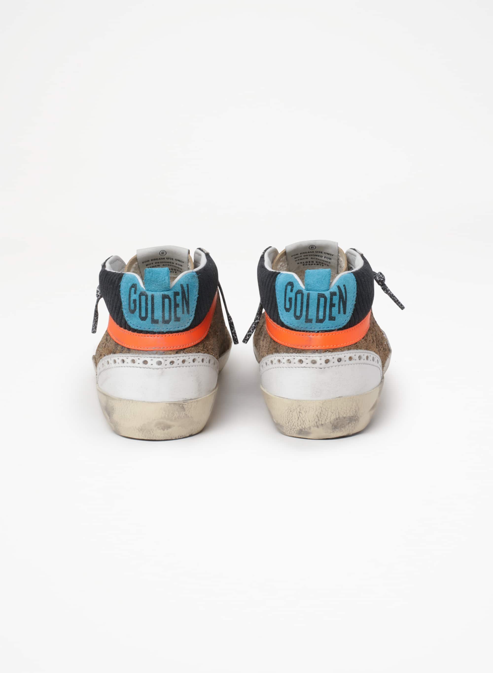 Women | Mid Star Ltd Sneakers with Leopard-Print & Corduroy Suede Upper | Beige Brown Leo x Black x White x Beige x Cyan Blue - Image 2