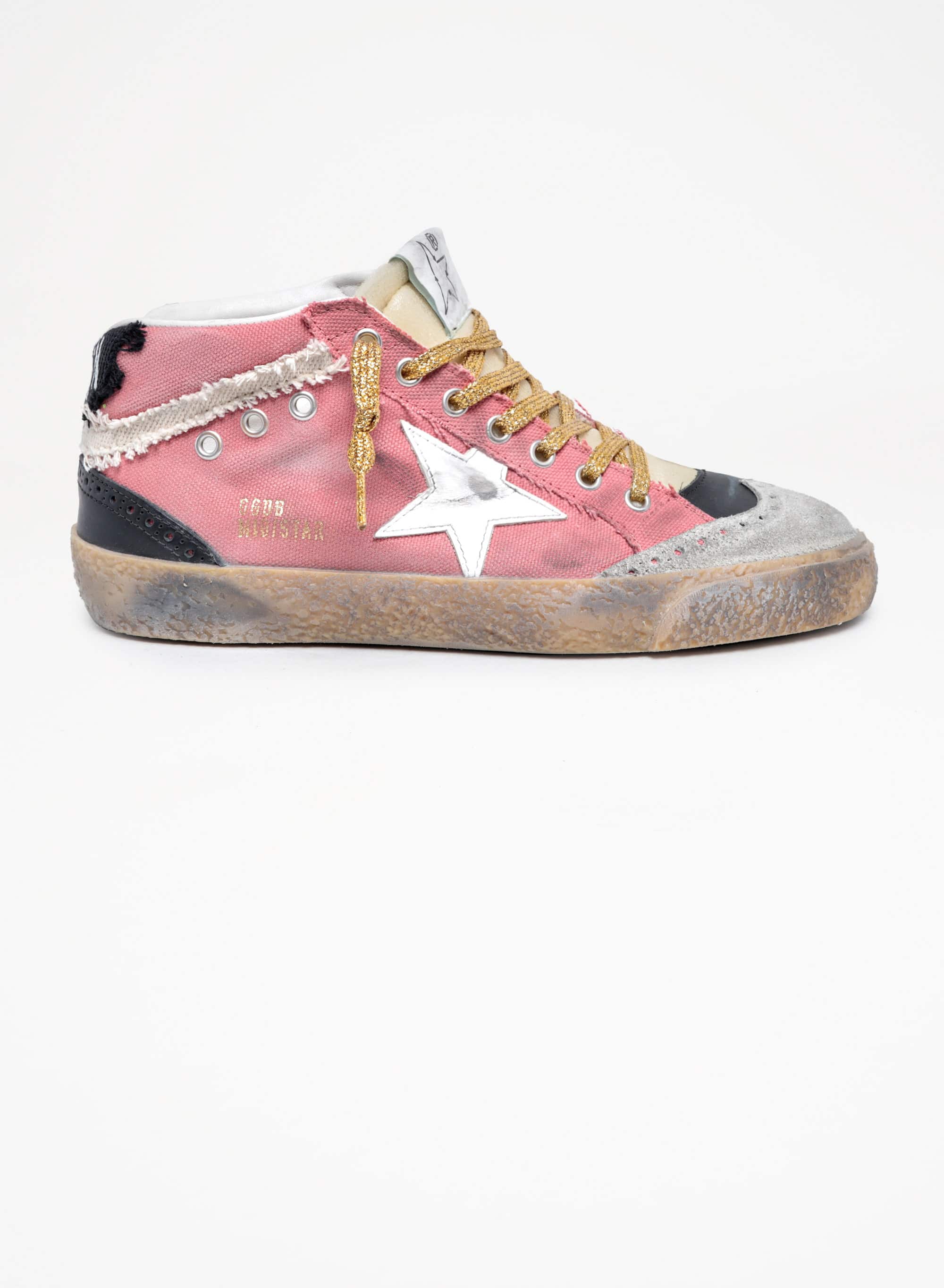 Women | Mid Star Pink Denim with White Leather Star | Salmon x White x Ice x Beige - Image 4