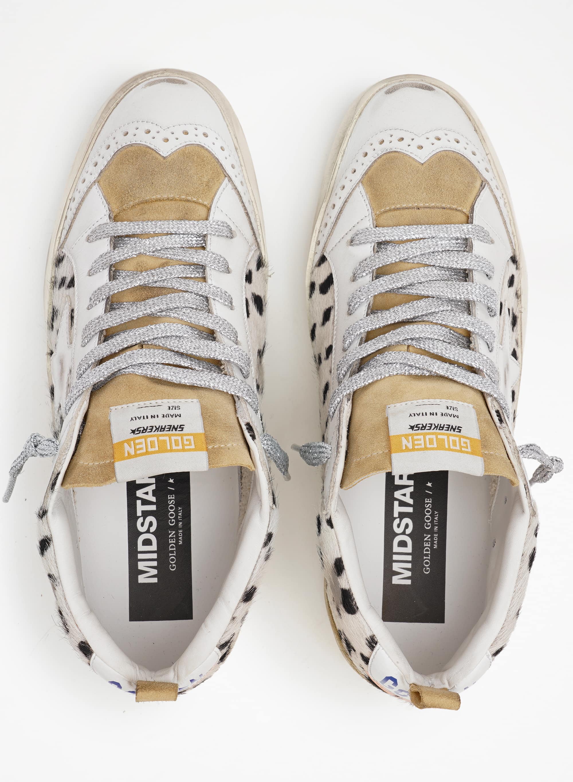 Women | Mid Star Pois Horsy Upper Leather Star Wave & Heel | White Black x White x Cappuccino x Rose Quartz - Image 3