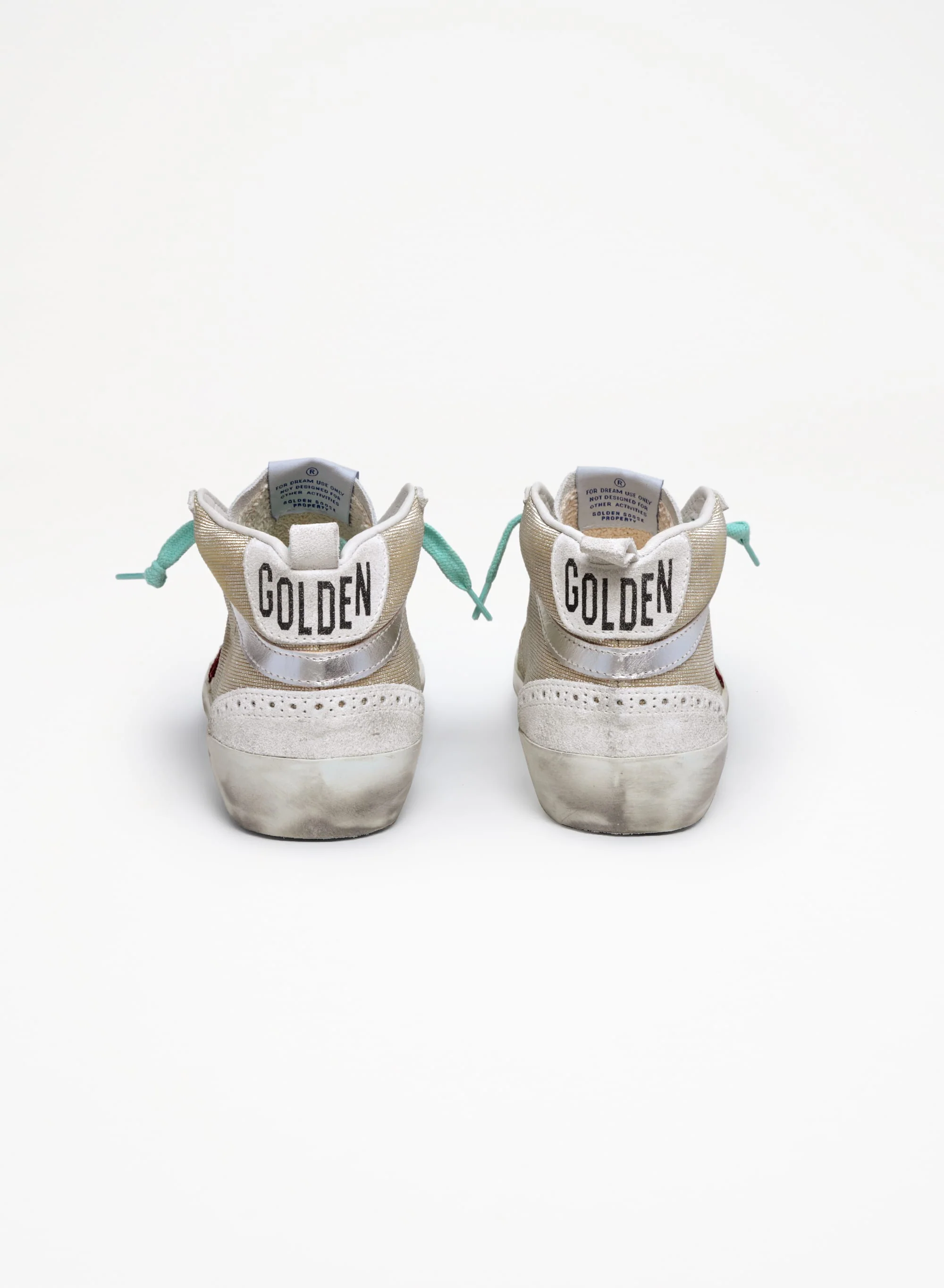 Women | Mid Star Sneakers Gold Suede with Red Cocco Print Leather Star & Laminated Wave | Gold x Ice x Brown x Silver - Image 7