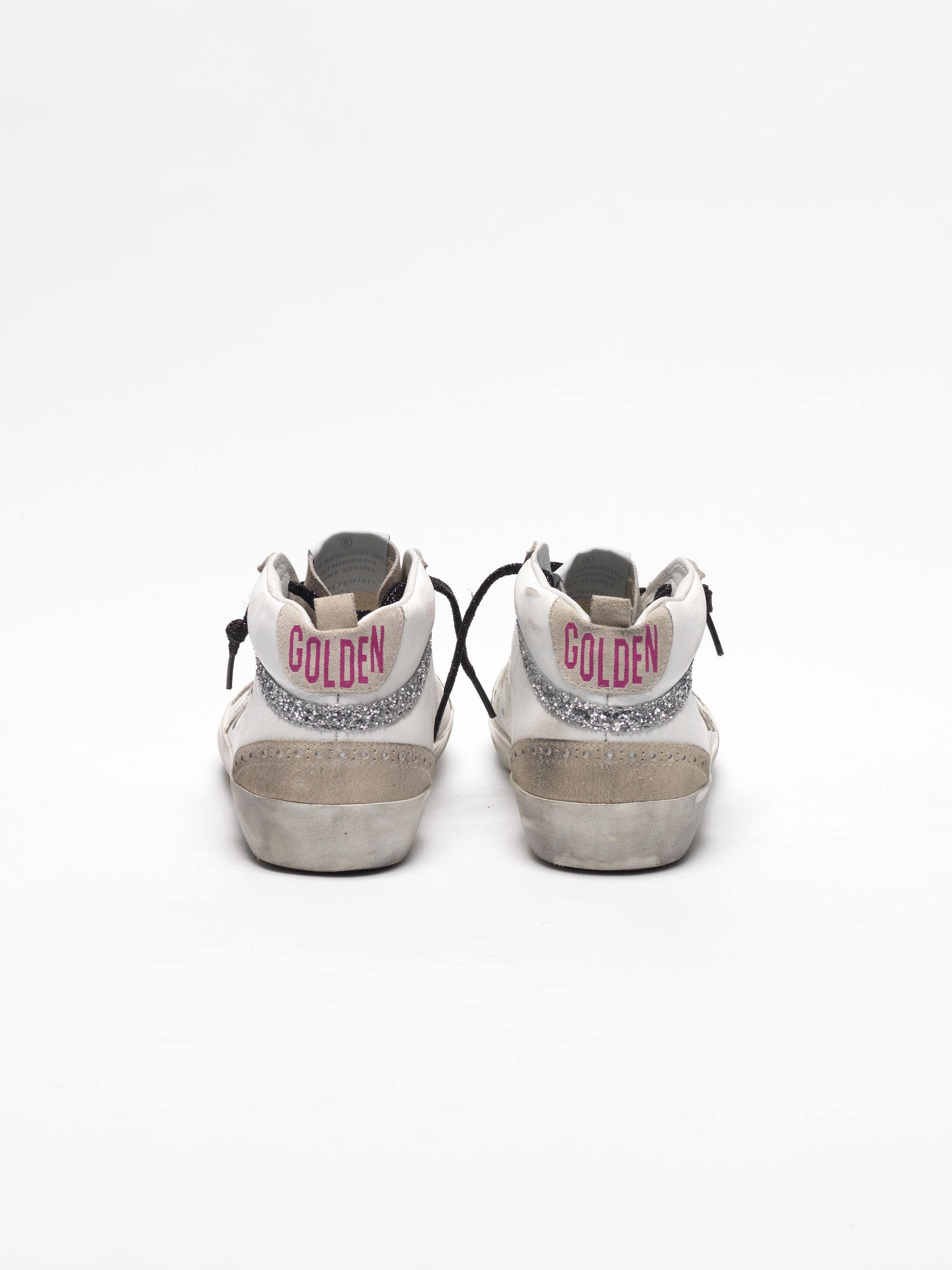 Women | Mid-Star Sneakers Leather with Snakeskin-Print Star & Glitter Inserts