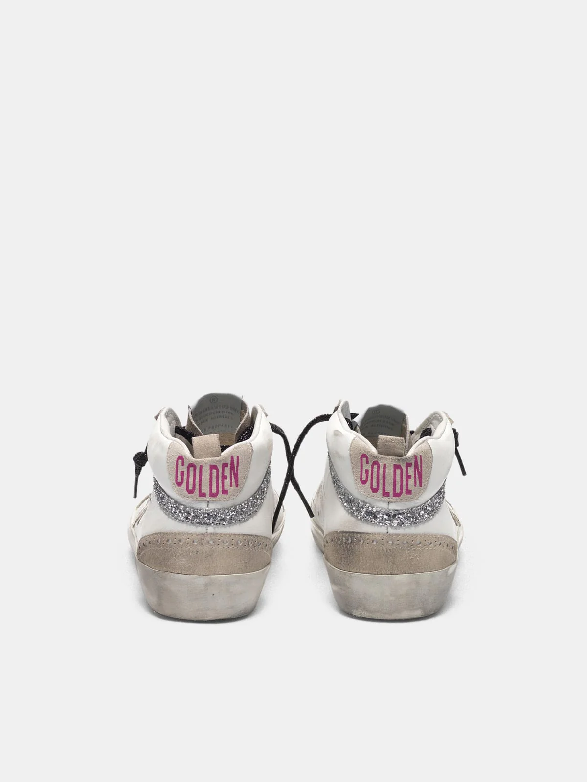 Women | Mid-Star Sneakers Leather with Snakeskin-Print Star & Glitter Inserts - Image 4