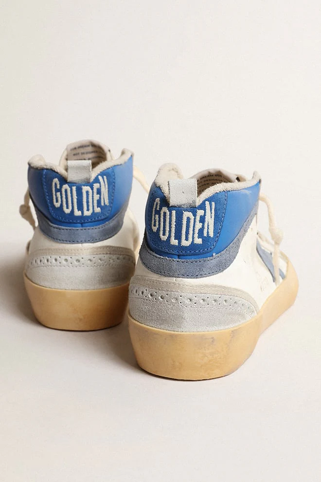 Women | Mid Star with Cream Leather & Powder Blue Star | Cream x Blue x Milky x Powder Blue - Image 7