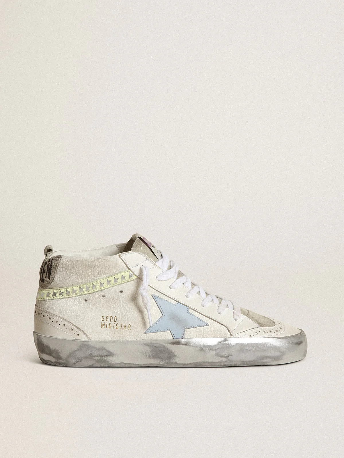Women | Mid Star with Light Blue Leather Star & Nappa Flash with Stars | White x Ice x Blue Fog x Light Yellow - Image 10