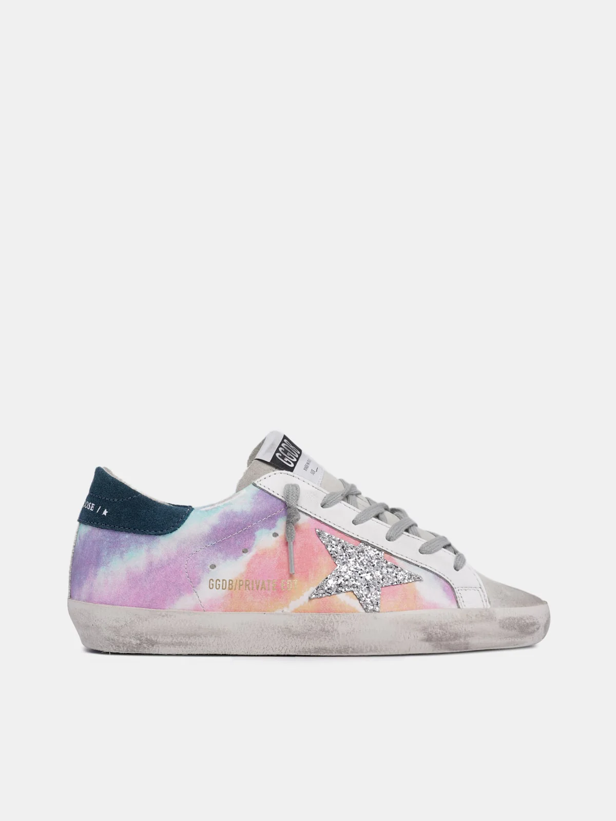 Women | Multi Color Super-Star with Silver Glitter Star & Blue Suede Heel Tab - Image 5