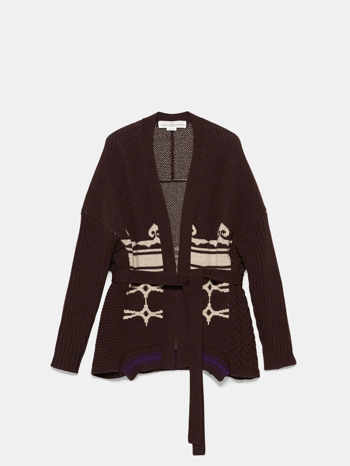 Women | Nanten Cardigan Extrafine Merino Wool with Belt At The Waist - Image 3