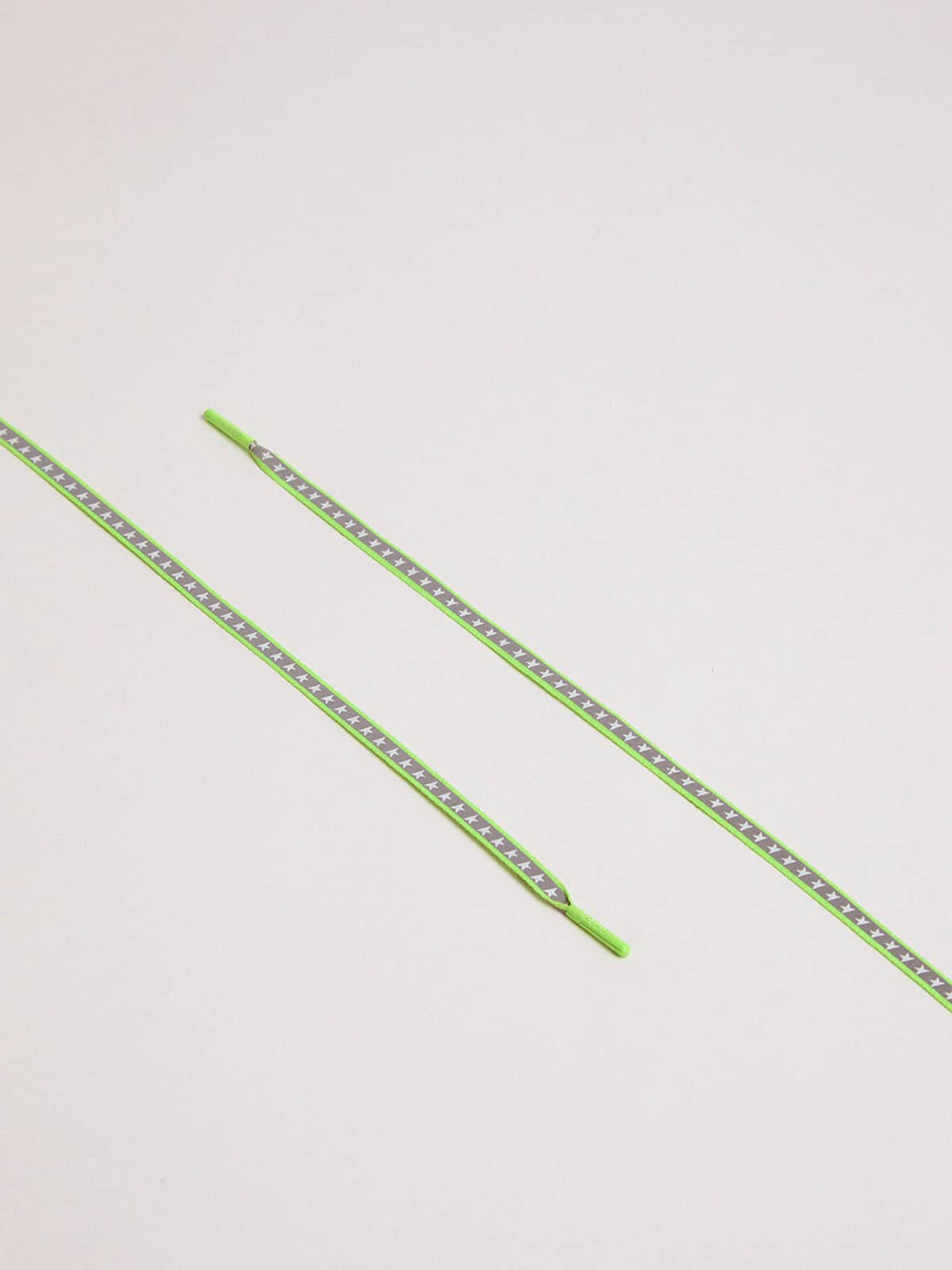 Women | Neon Green Reflective Laces with Stars