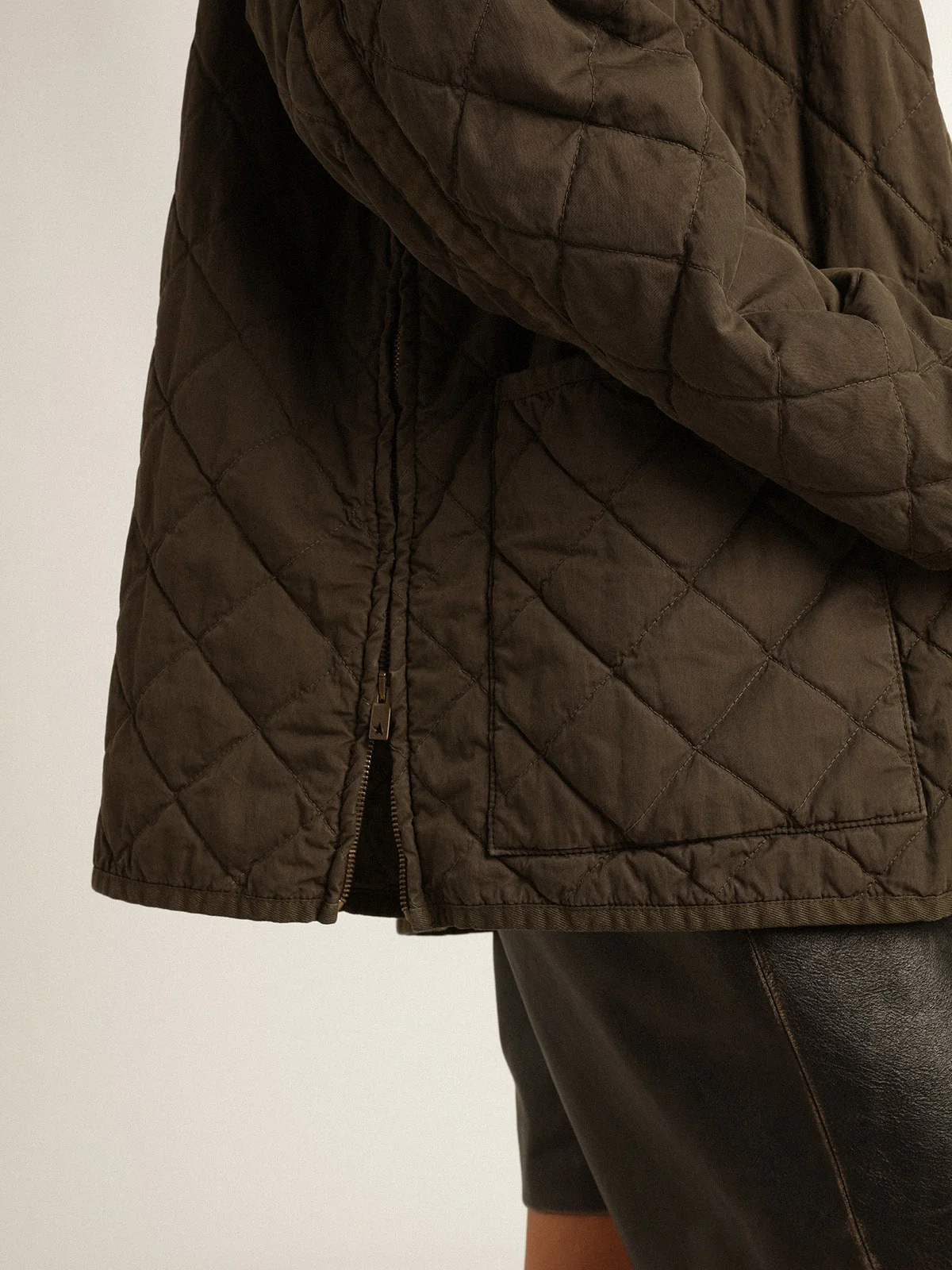 Women | Olive-Green Quilted Jacket | Vintage Olive - Image 13