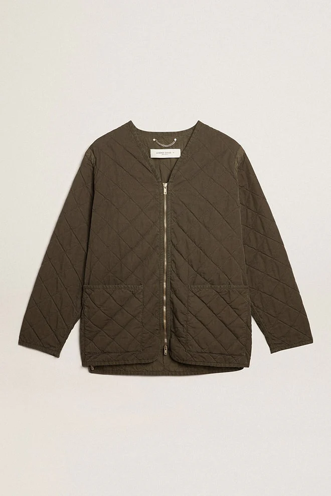 Women | Olive-Green Quilted Jacket | Vintage Olive - Image 6