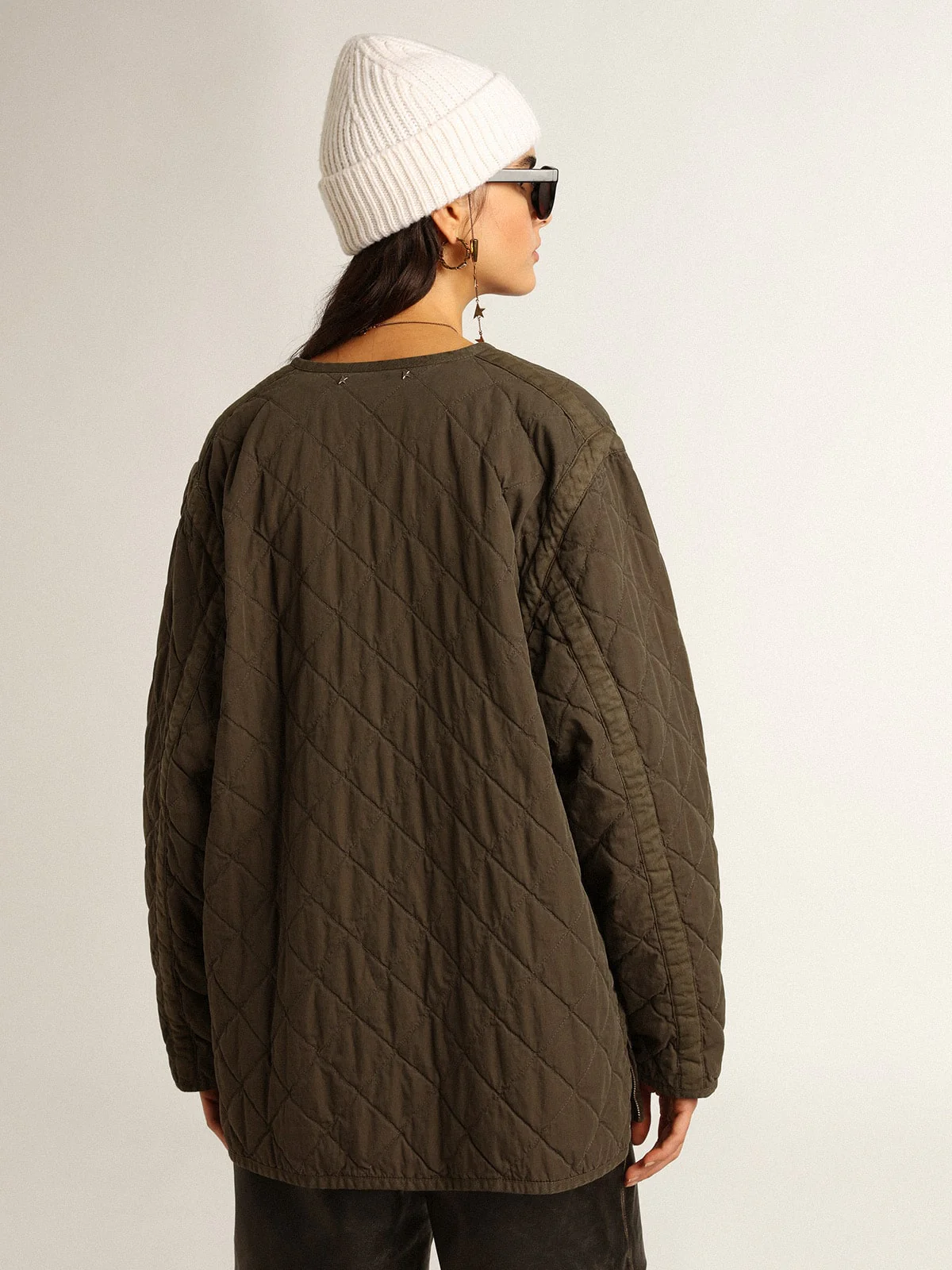 Women | Olive-Green Quilted Jacket | Vintage Olive - Image 7