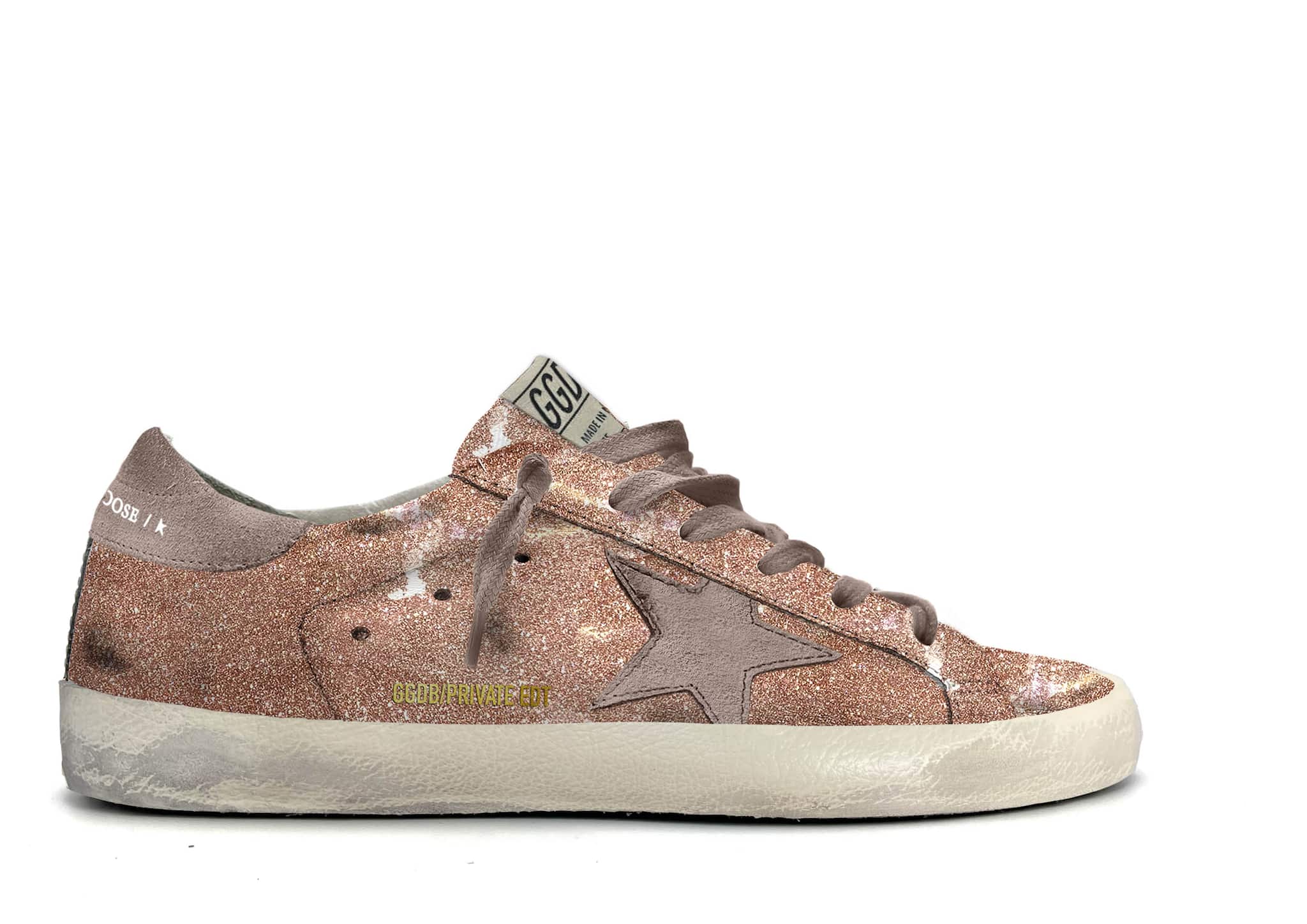 Women | Peach Colored Super-Star with Pink Star & Heel Tab | Peach x Antique Pink