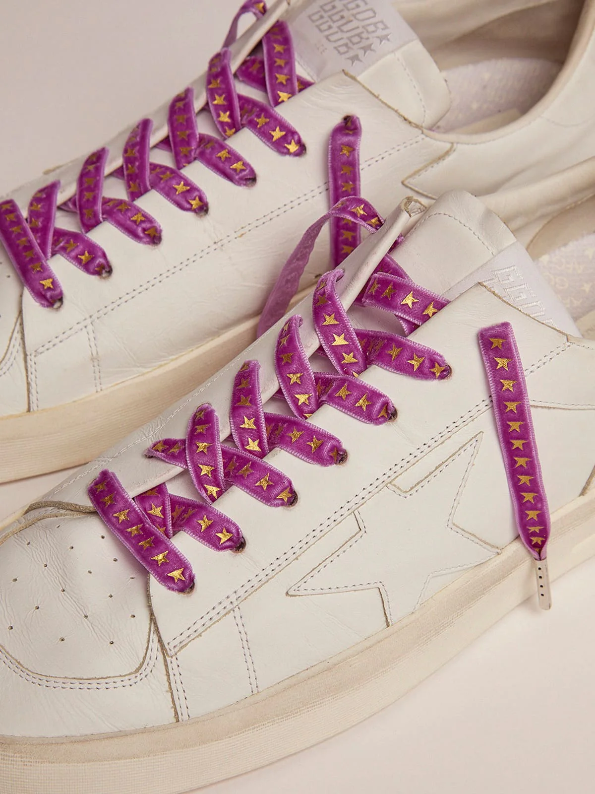 Women | Purple Velvet Laces with Gold Stars