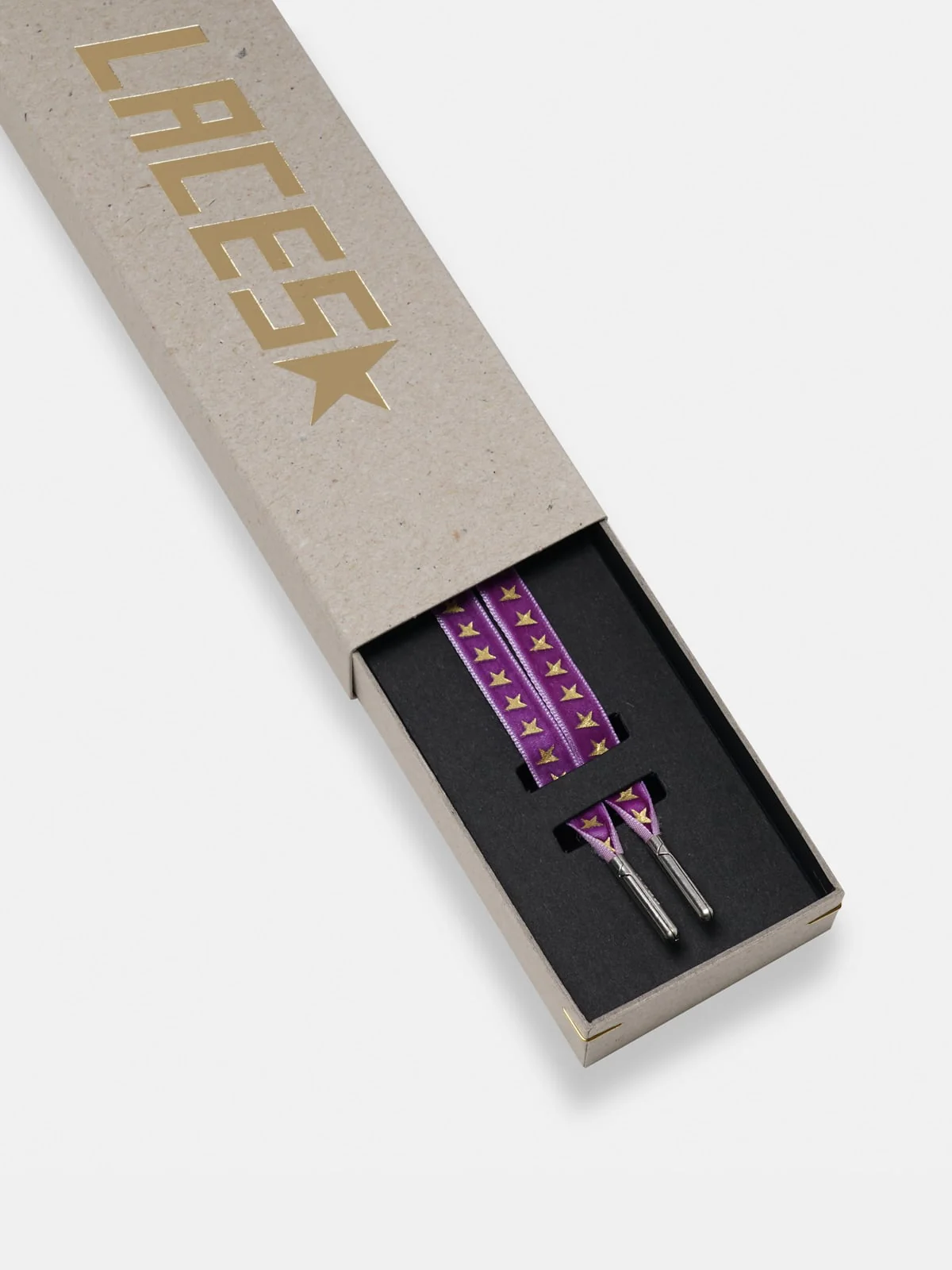 Women | Purple Velvet Laces with Gold Stars - Image 5
